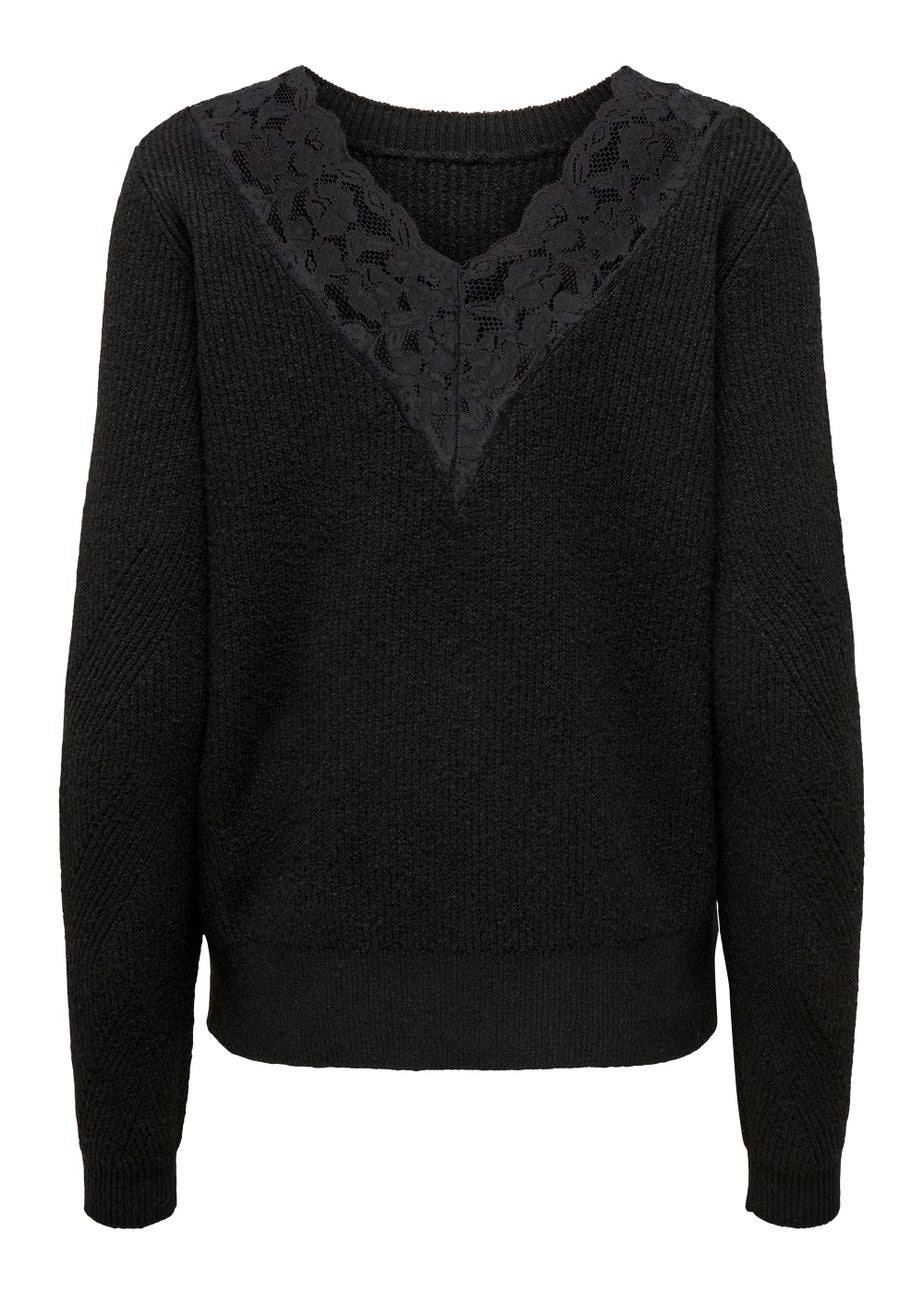 JDY Mary Black Lace Long Sleeve Jumper