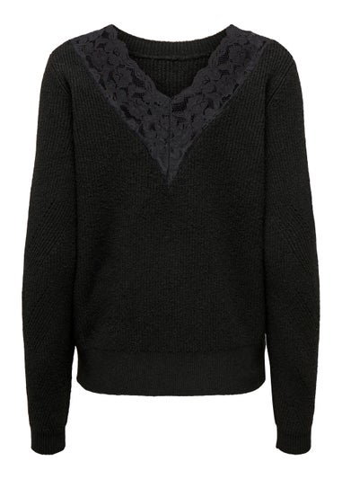 JDY Mary Black Lace Long Sleeve Jumper