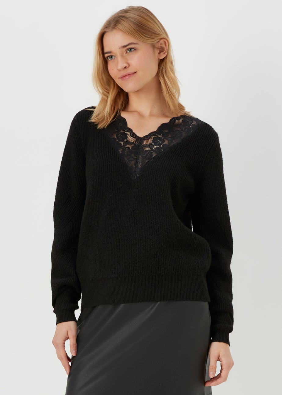 JDY Mary Black Lace Long Sleeve Jumper