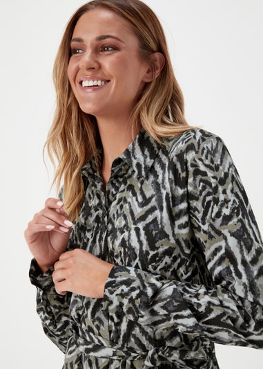 JDY Caine Black Long Sleeve Midi Shirt Dress