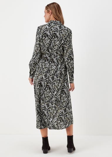 JDY Caine Black Long Sleeve Midi Shirt Dress