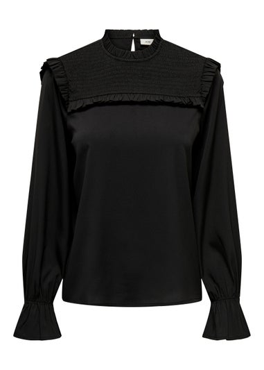 JDY Caine Black Long Sleeve Smock Top