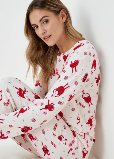 Red Dancing Santa Christmas Pyjama Set