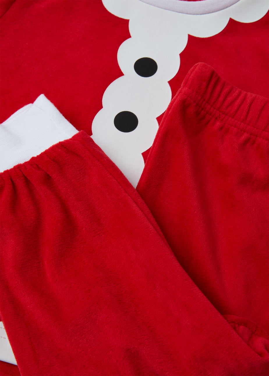 Kids Red Santa Fleece Christmas Pyjama Set (9mths-5yrs)