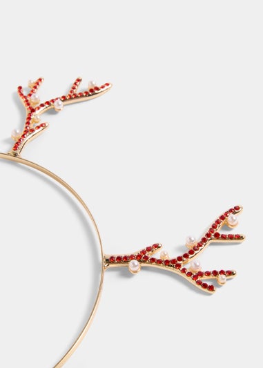 Gold Christmas Reindeer Antler Headband