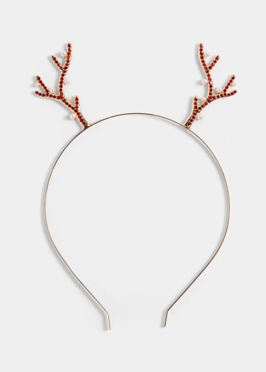 Gold Christmas Reindeer Antler Headband