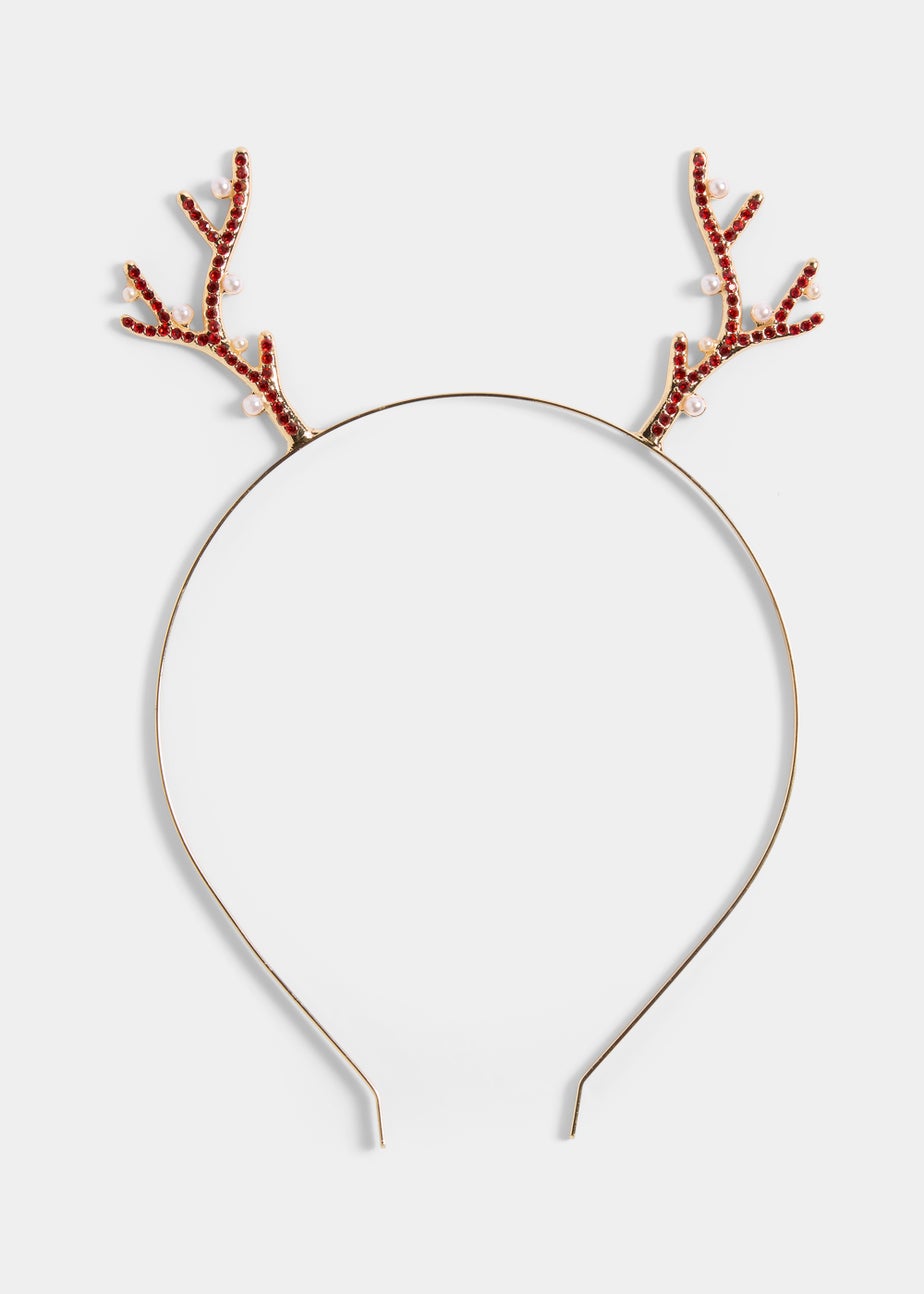 Gold Christmas Reindeer Antler Headband