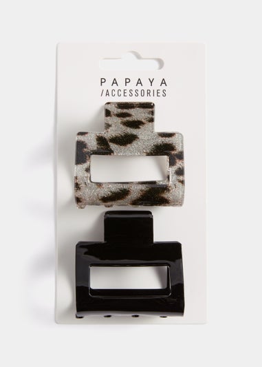 2 Pack Multicoloured Mini Hair Clamps