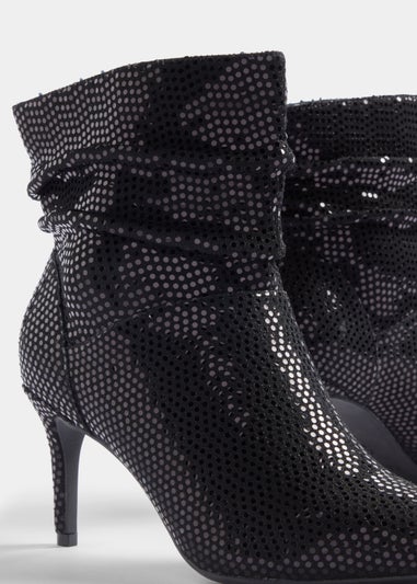 Black Sequin Point Heels