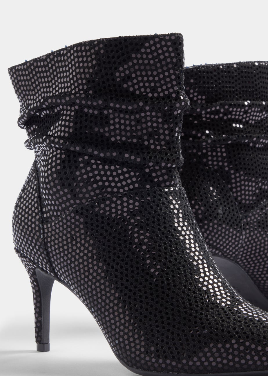 Black Sequin Point Heels