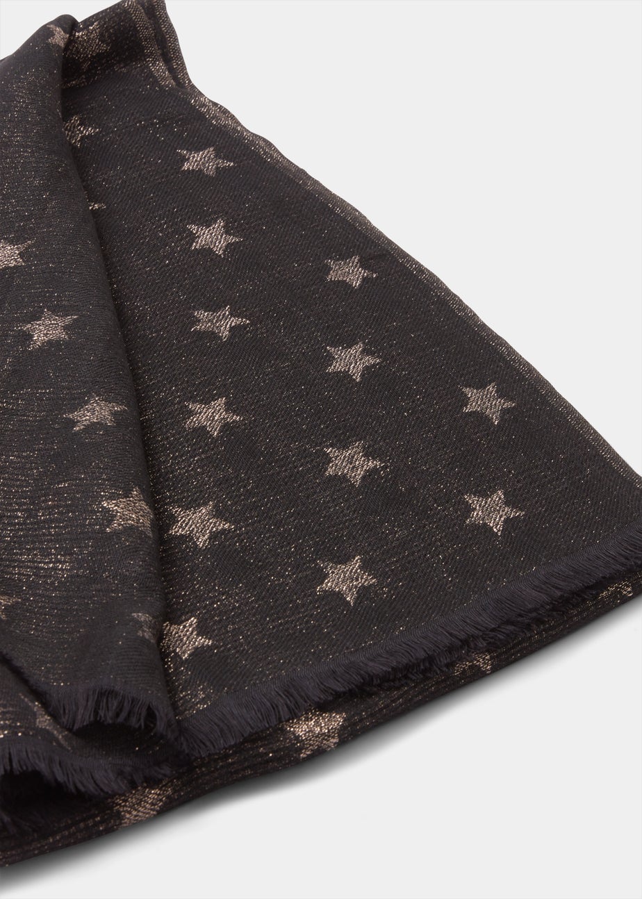 Black Star Woven Scarf