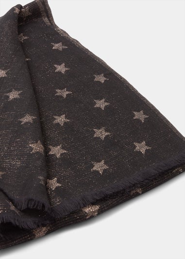 Black Star Woven Scarf