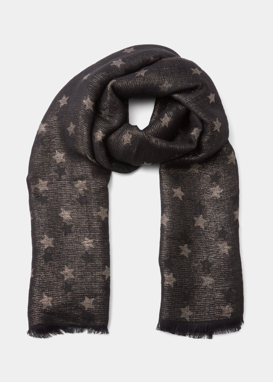 Black Star Woven Scarf