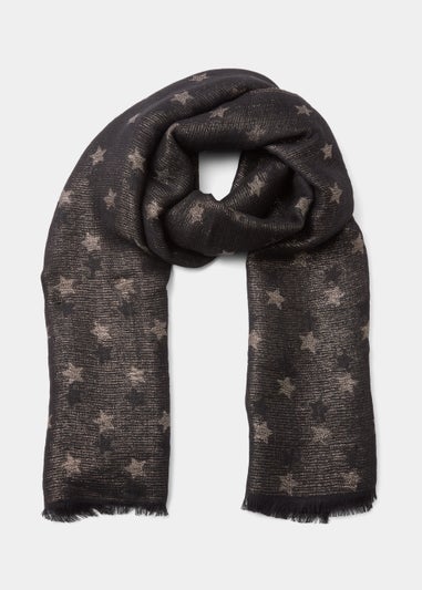 Black Star Woven Scarf