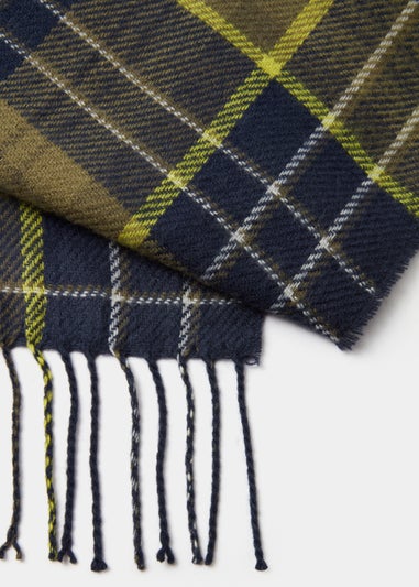 Navy Check Reversible Scarf