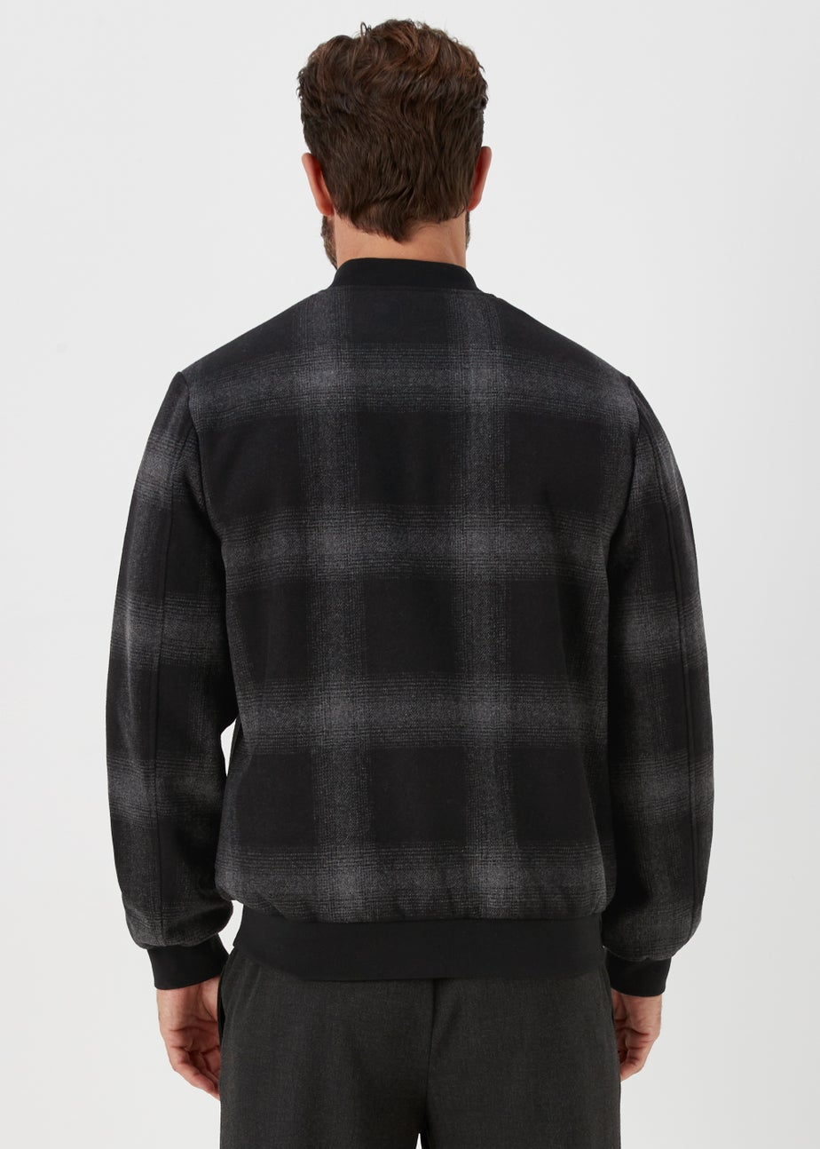 Charcoal Check Bomber Jacket