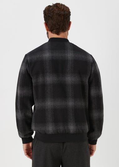 Charcoal Check Bomber Jacket