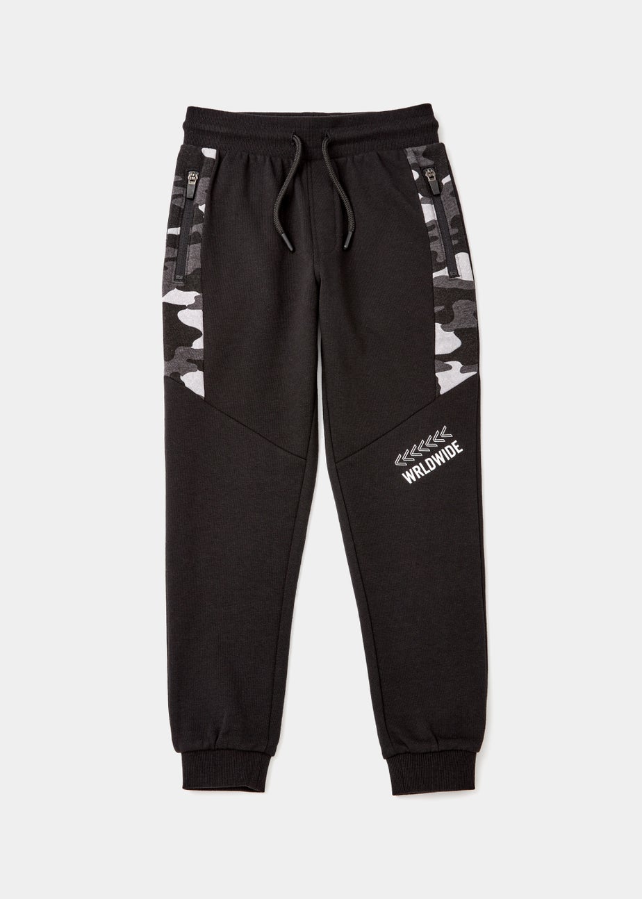 Boys Black Camo Co-Ord Joggers (4-13yrs)