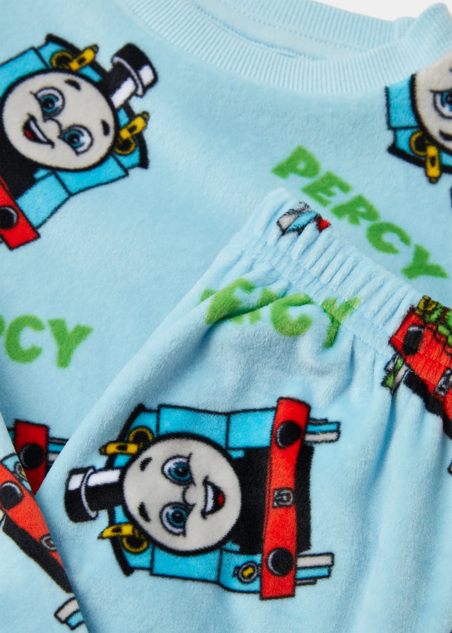 Kids Blue Thomas the Tank Engine Fleece Twosie Pyjama Set (18mths-6yrs)