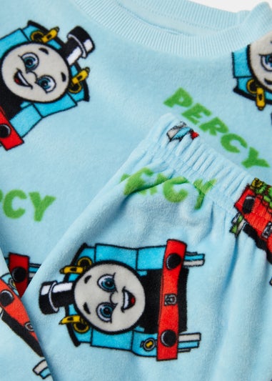 Kids Blue Thomas the Tank Engine Fleece Twosie Pyjama Set (18mths-6yrs)