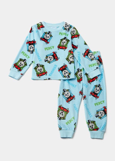 Kids Blue Thomas the Tank Engine Fleece Twosie Pyjama Set (18mths-6yrs)