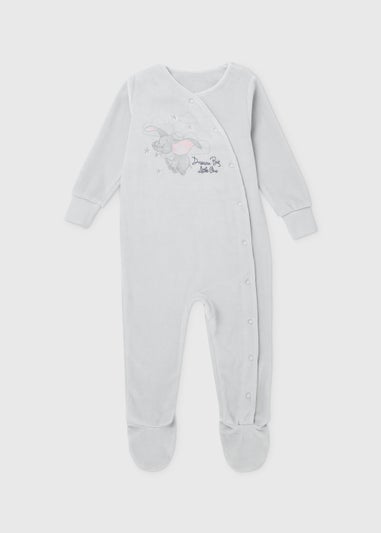 Baby Grey Disney Dumbo Velour Sleepsuit (Newborn-12mths)