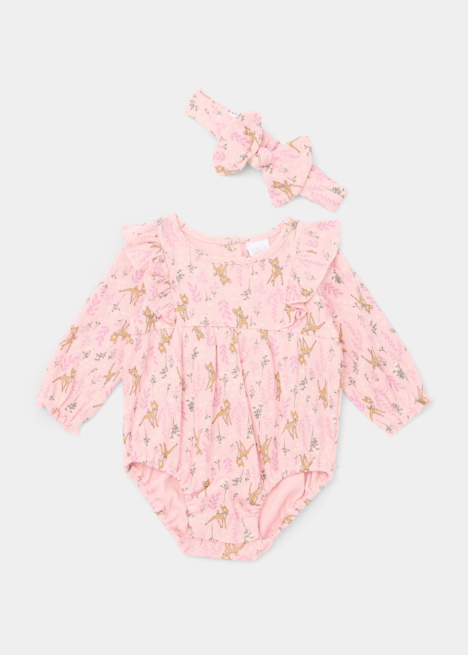 Kids Pink Disney Bambi Romper & Headband Set (Newborn-12mths)
