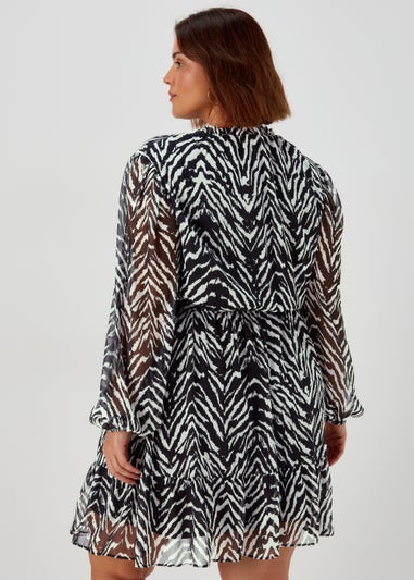 Papaya Curve Multicoloured Print Chiffon Mini Dress