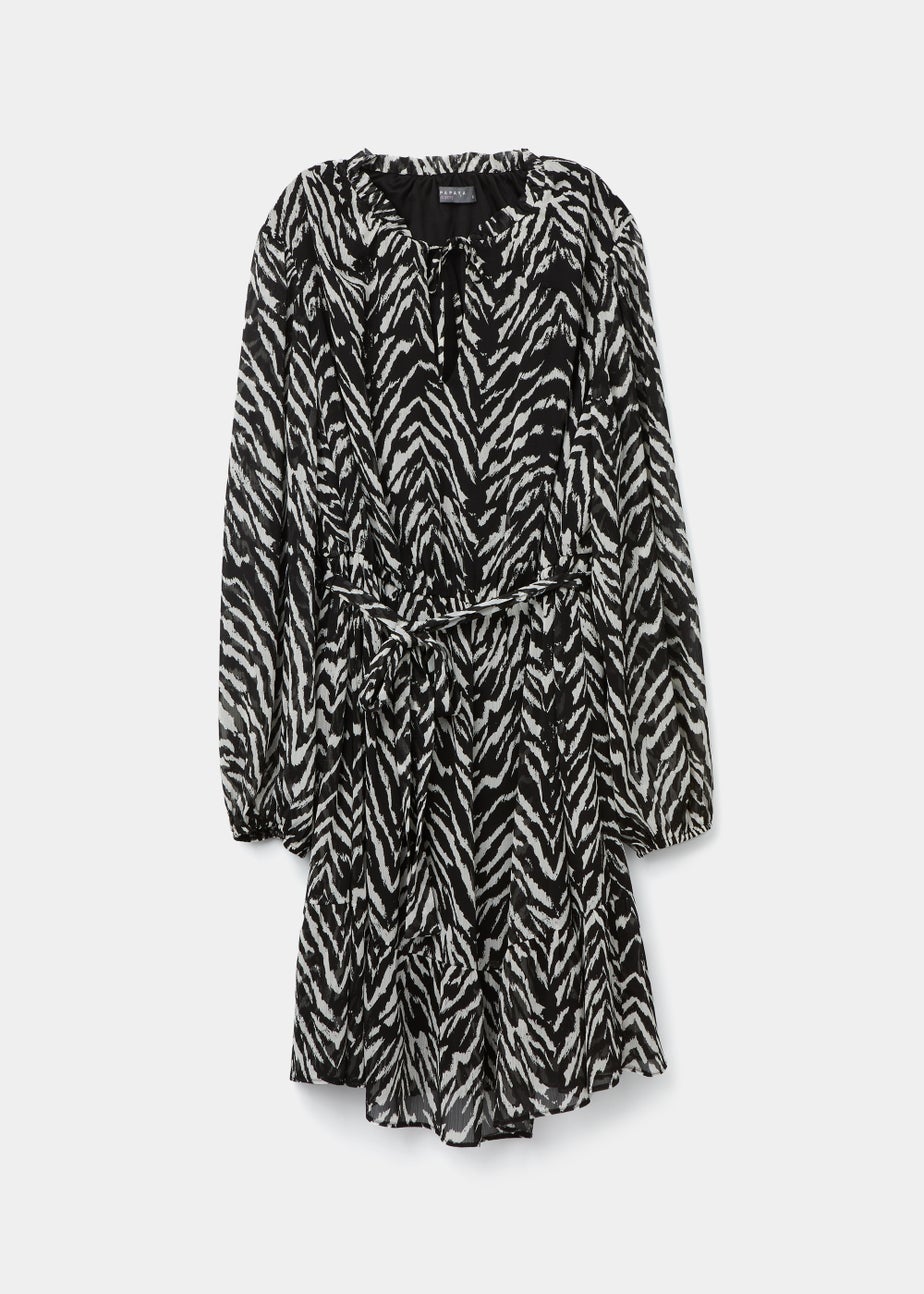 Papaya Curve Multicoloured Print Chiffon Mini Dress