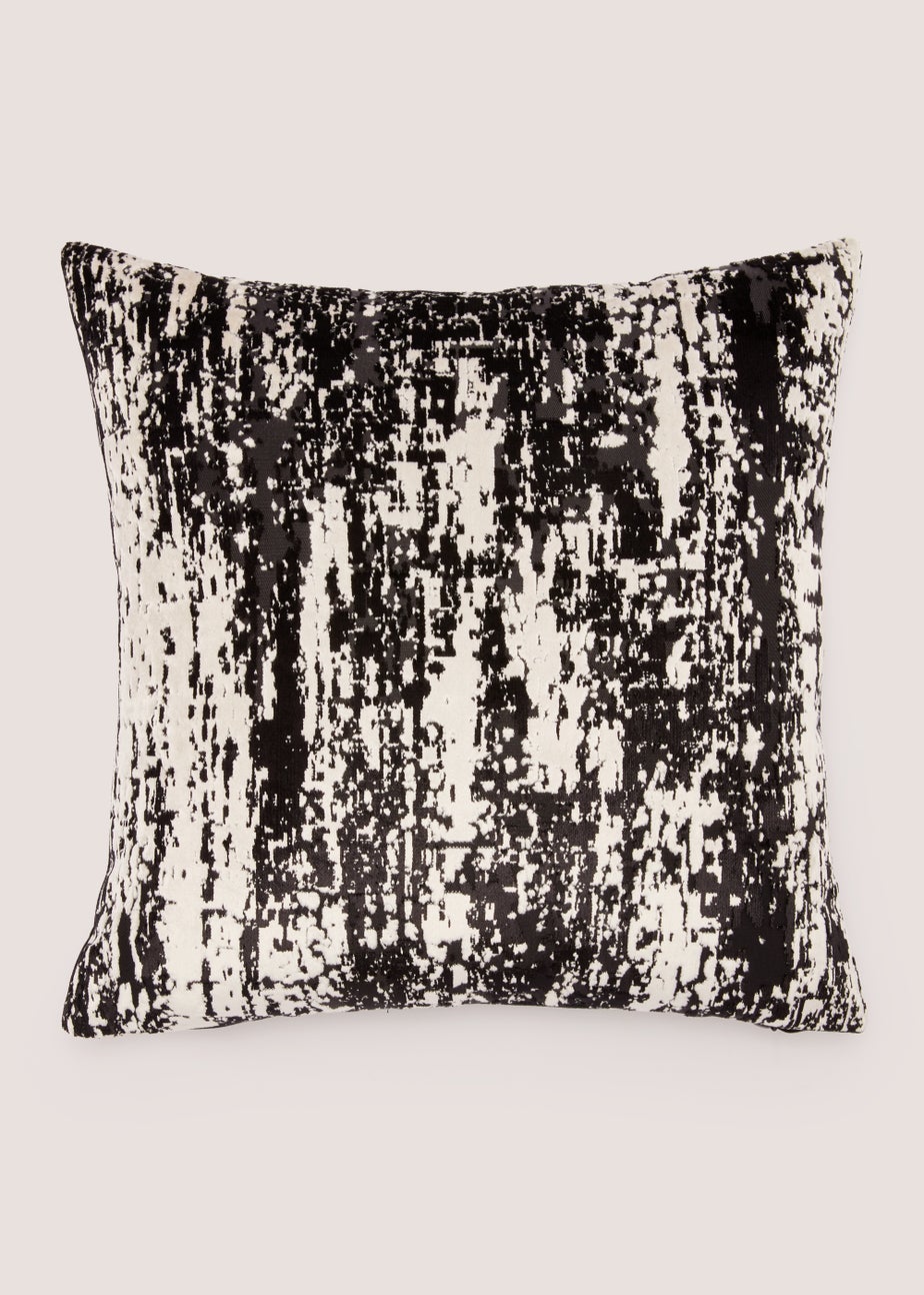 Black & White Mottled Stripe Cushion