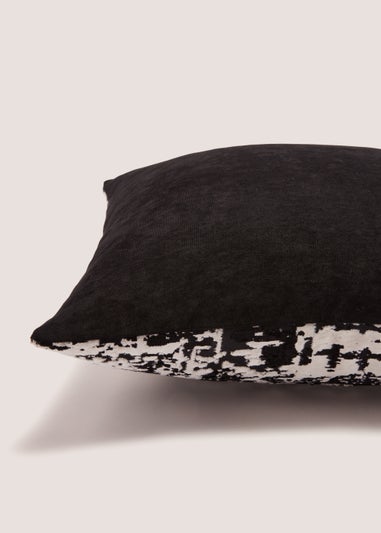 Black & White Mottled Stripe Cushion
