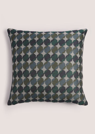 Navy & Green Polka Dot Cushion (43cm x 43cm)