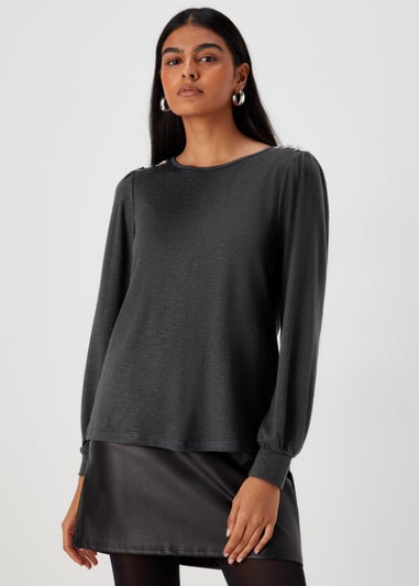 Black Star Jersey Long Sleeve Top