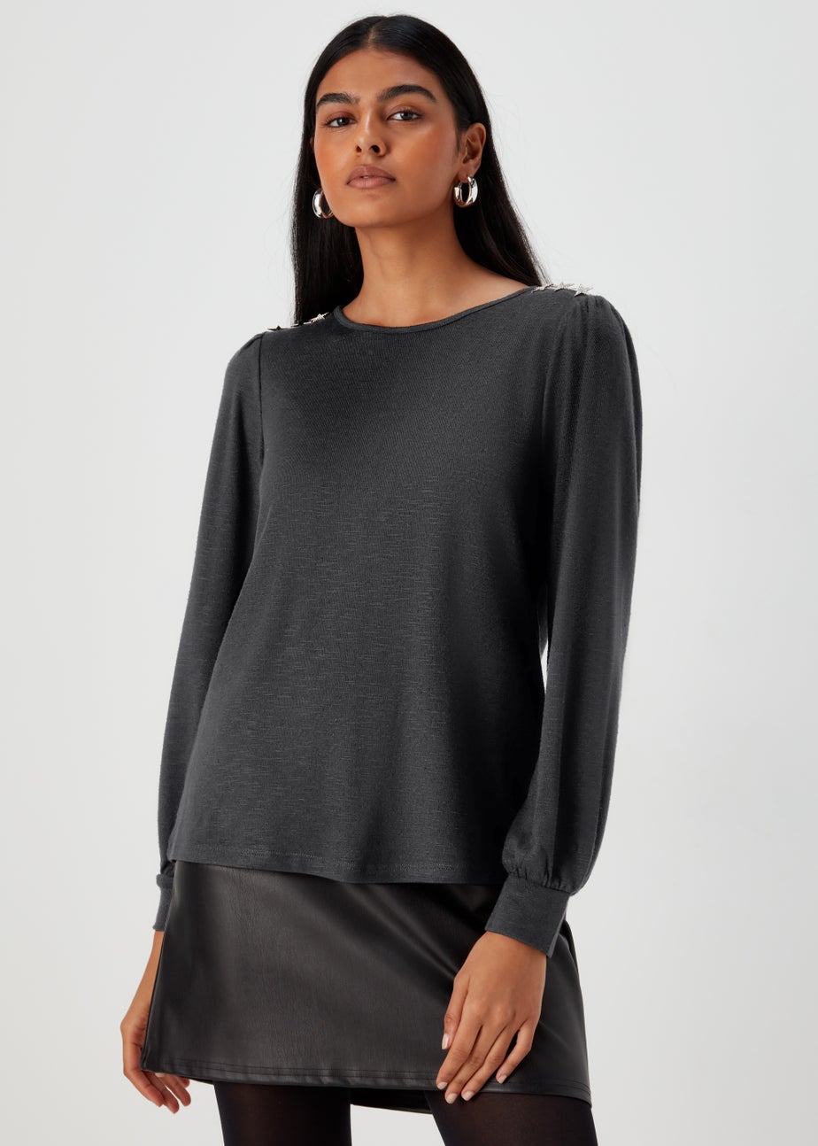 Black Star Jersey Long Sleeve Top