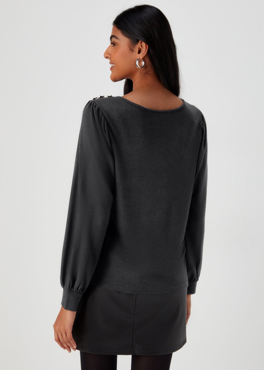 Black Star Jersey Long Sleeve Top