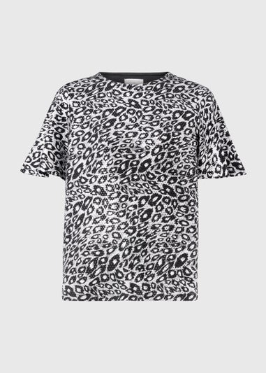 Silver Leopard Foil Top