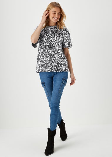 Silver Leopard Foil Top