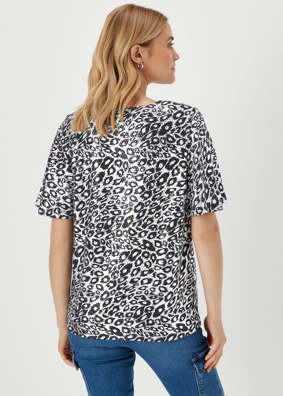 Silver Leopard Foil Top