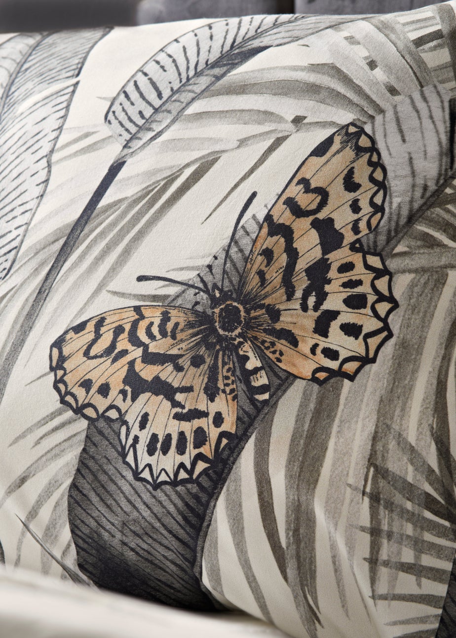 Monochrome Jungle Print 100% Cotton Reversible Duvet Cover