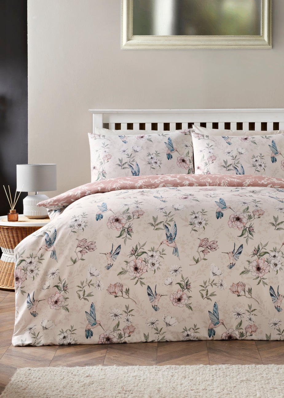 Pink Hummingbird 100% Cotton Duvet Cover
