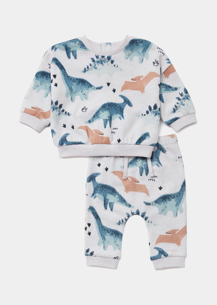 Baby Oatmeal Dinosaur Sweatshirt & Joggers Set (Newborn-23mths)