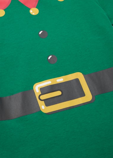 Boys Green Christmas Elf T-Shirt (4-13yrs)