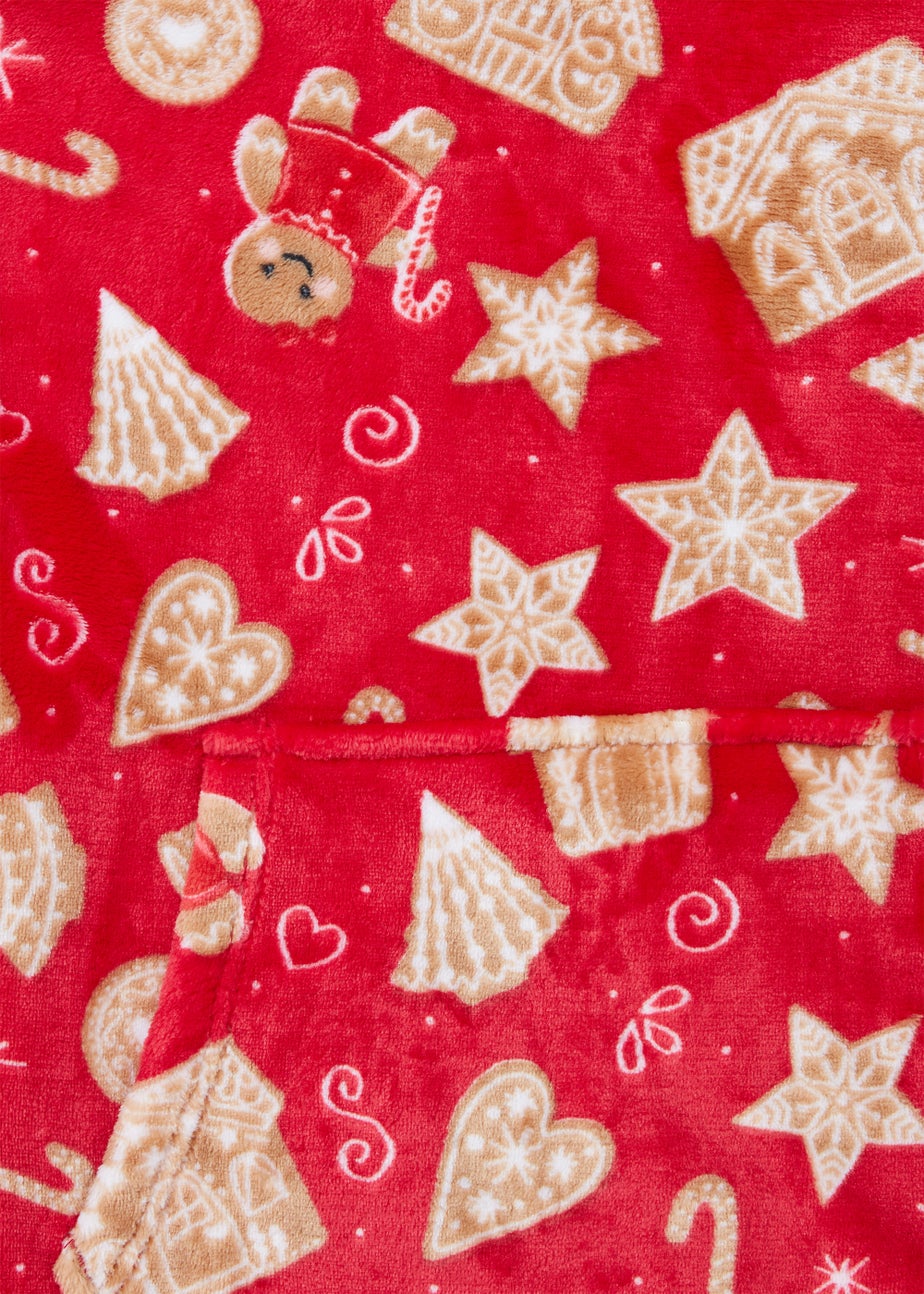 Girls Red Gingerbread Snuggle Hoodie (Small-Large)