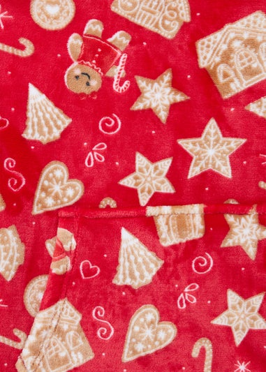 Girls Red Gingerbread Snuggle Hoodie (Small-Large)