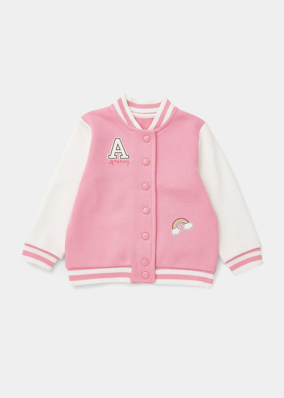 Girls Pink College Jacket (9mths-6yrs)