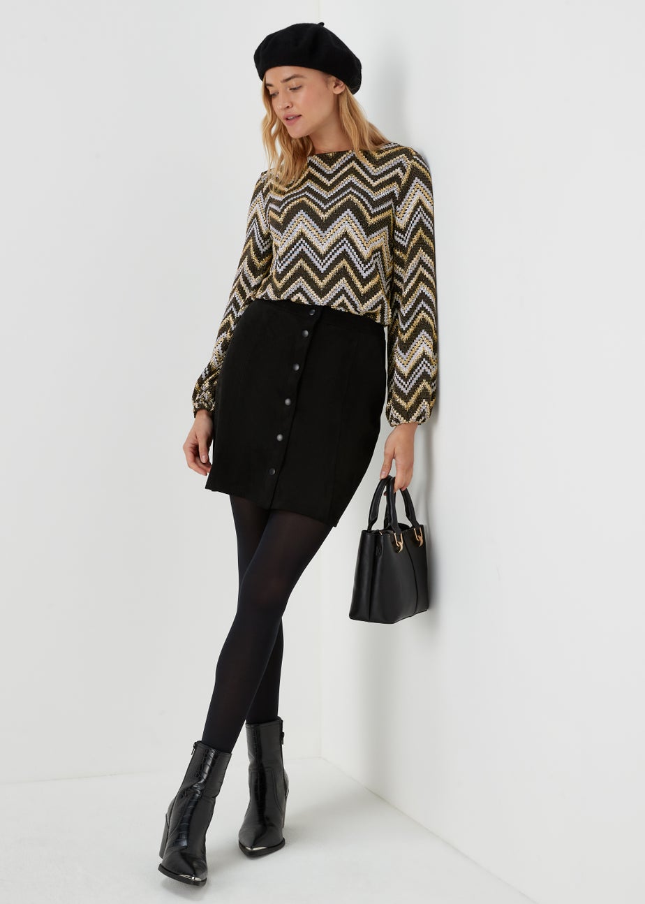 Gold Zigzag Long Sleeve Top