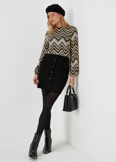 Gold Zigzag Long Sleeve Top