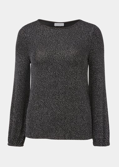 Silver Glitter Long Sleeve Top