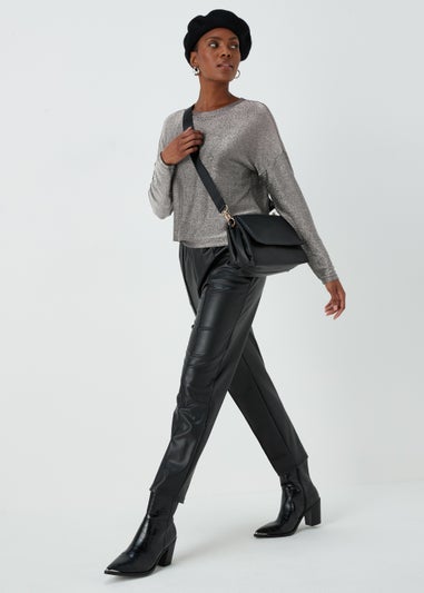 Silver Metallic Longline Top