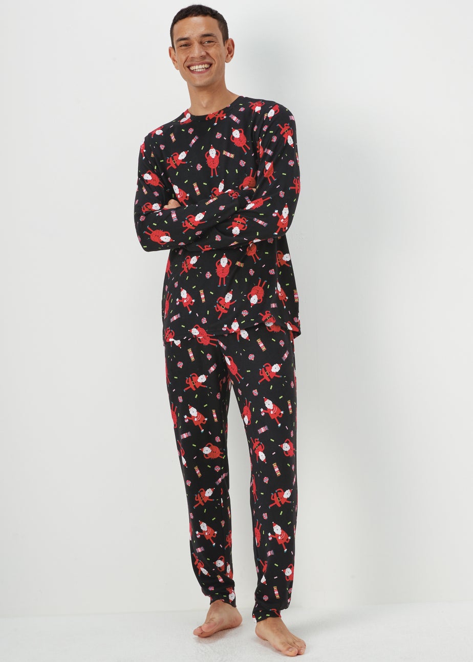 Black Dancing Santa Christmas Pyjama Set